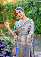 Grey Colour Premium Looking Saree